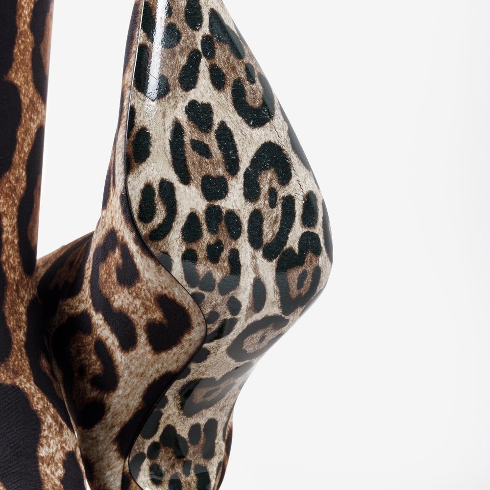 Dolce and Gabbana KIM Leopard Print Thigh-High Boots - Picture 5 of 12